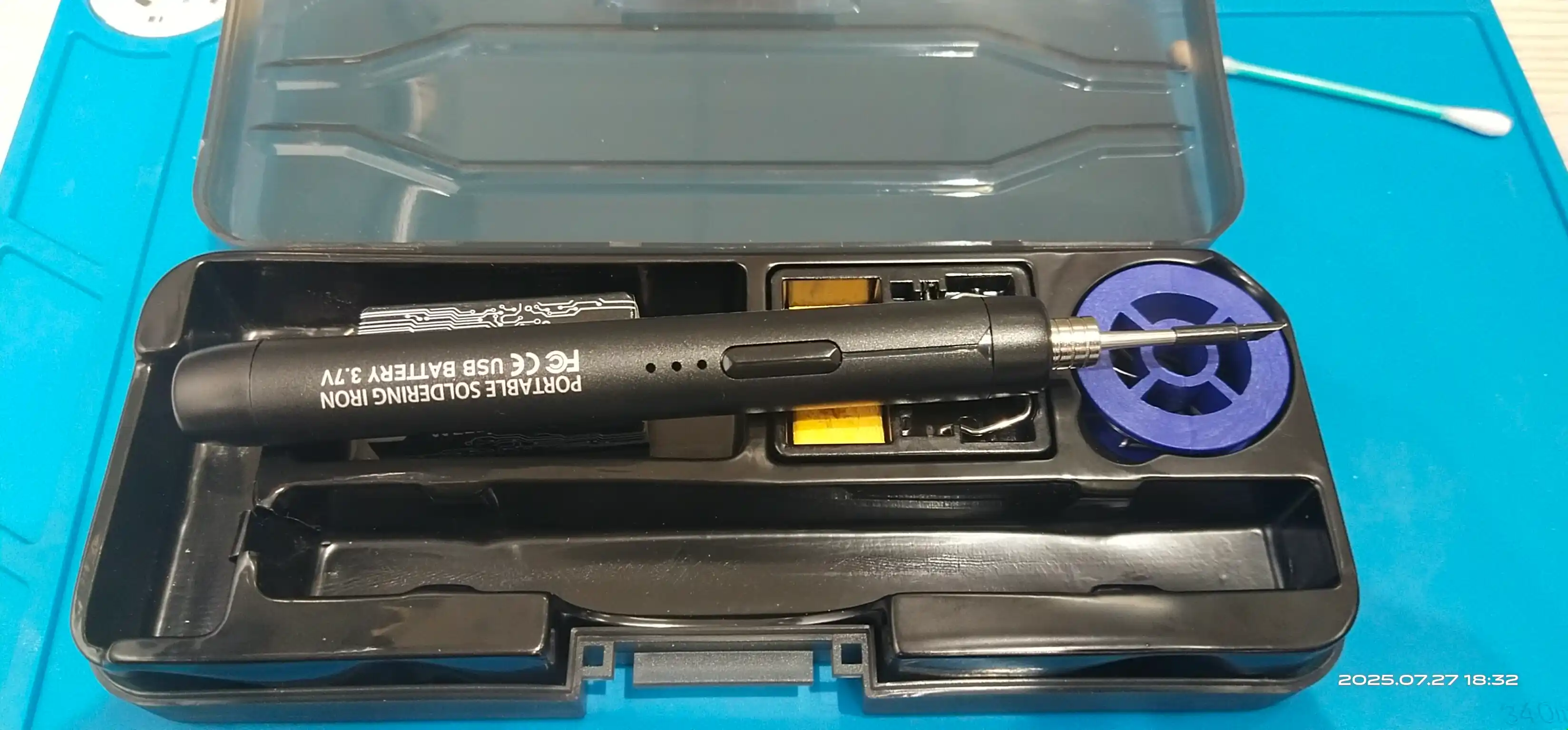 Portativ simsiz elektr payalnik 3 xil uchi bilan USB Type-C qayta zaryadlanuvchi 3.7V 8W