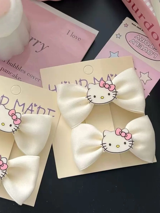 Hello Kitty oq sochqisma – nafis ban­tik zakolka 2 dona