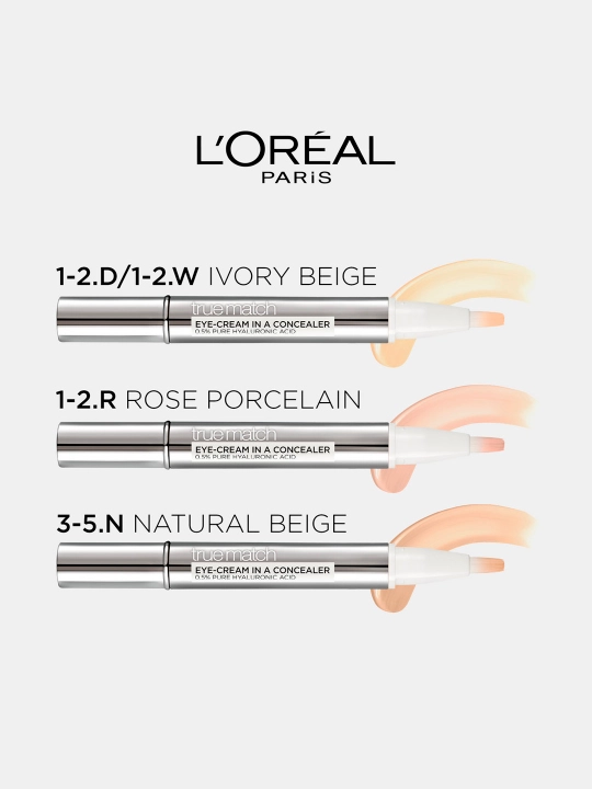 L'Oreal Paris Alliance Perfect True Match ko'z atrofi uchun konsiler, 1-2R pushti chinni