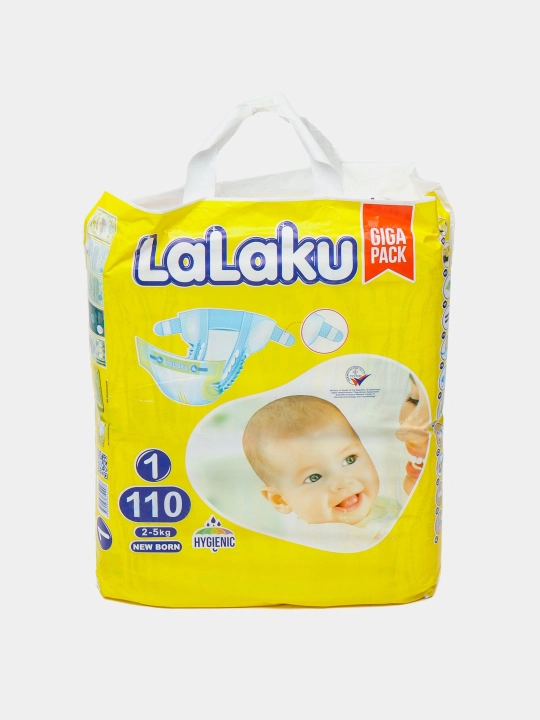 Подгузники Lalaku GIGA PACK 1, для новорожденных, 2-5 кг, 110 шт - 