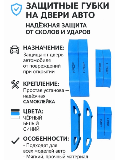Защитная накладка на дверь автомобиля, противоударная накладка — AVT100-0000140-ГОЛУБ