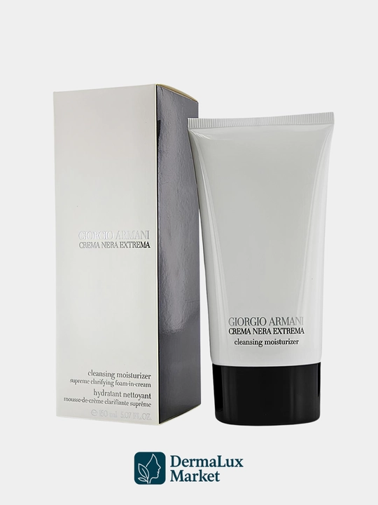 Namlovchi krem-ko'pik, yuzdagi kosmetika qoldiqlarini tozalovchi-Armani Crema Nera, 150 ml