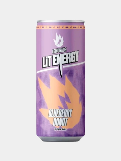 Limonad ichimligi Lit energy Blueberry Donut alkogolsiz, kuchli gazlangan, 330 ml - 