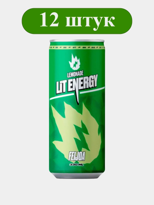 Напиток лимонад Lit energy Feijoa безалкогольный, сильногазированный, 330 мл, 12 шт - 