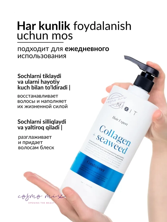 MIXIT soch uchun kollagen va dengiz o‘tlari ekstraktli balzam, 1000 ml