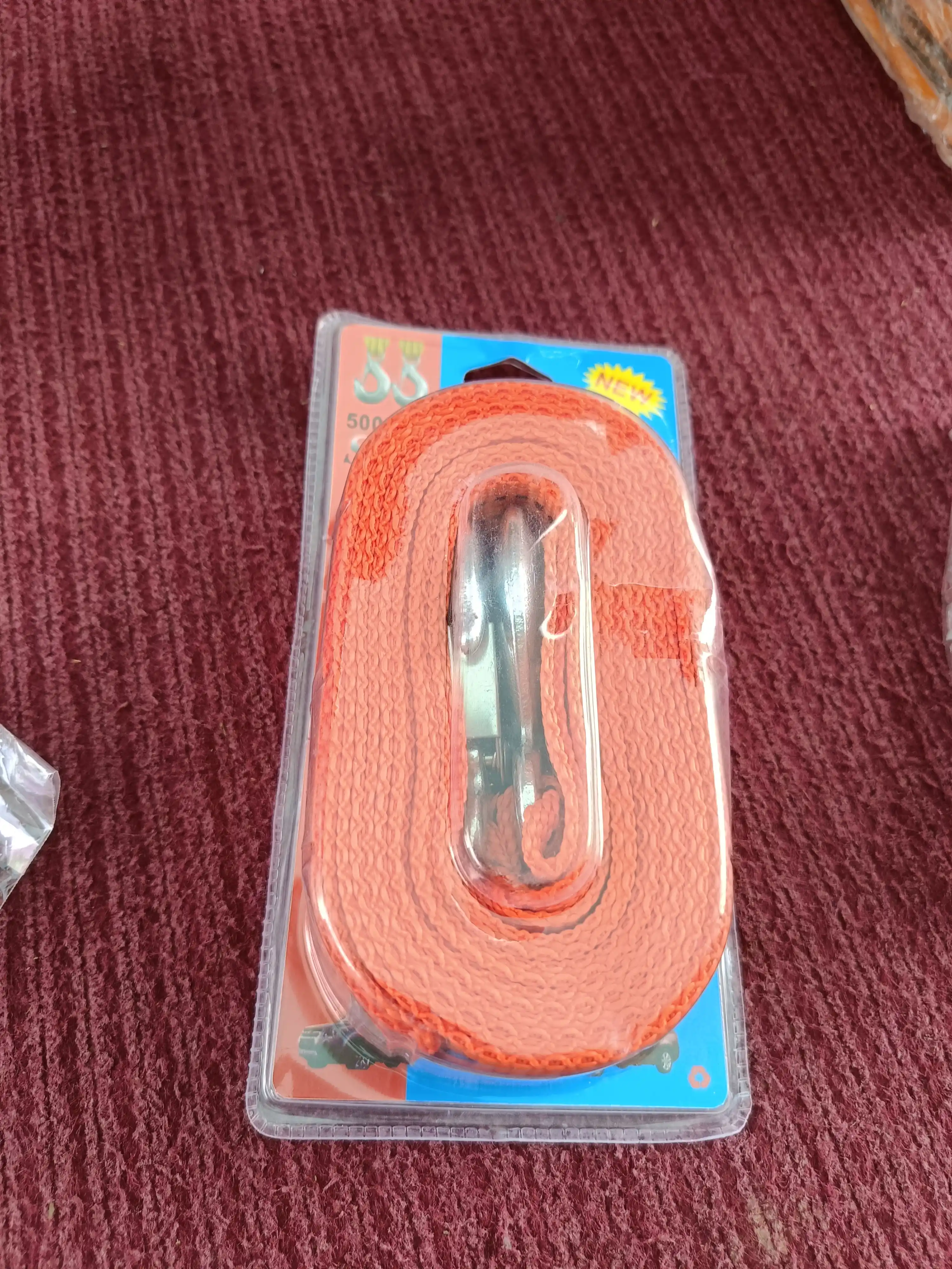 Avtomobil shatakka olish uchun tros, ikki ilgaklari bilan, 5 tonn gacha, uzunligi 4 m