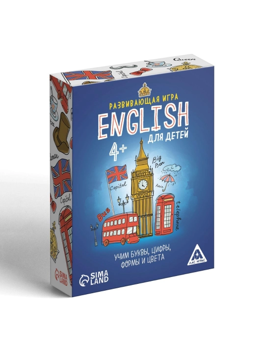 Карточки English для изучения английского языка для детей 4+, 70 штук