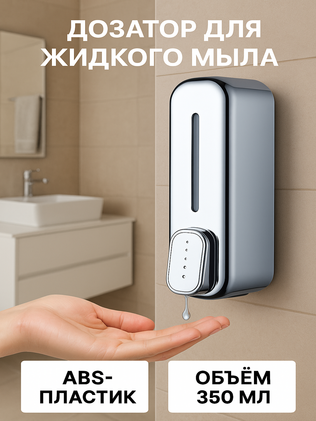 Диспенсер-дозатор для жидкого мыла, 350 мл - 