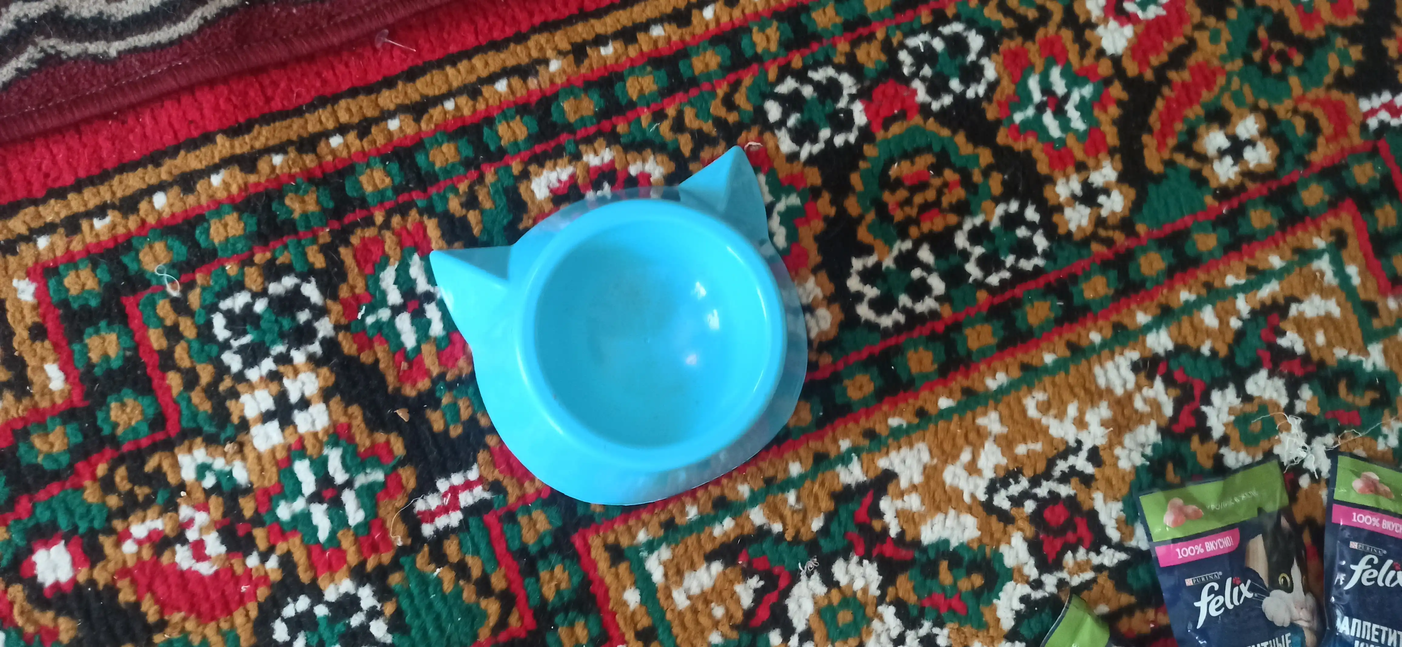 Миска для котят, в виде мордочки кошки с ушками, 15*4,5 см