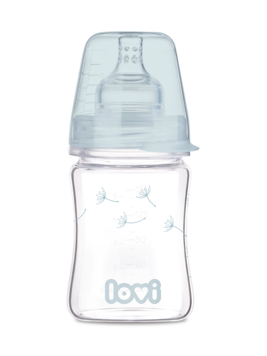 LOVI Бутылочка стеклянная DIAMOND GLASS 150/250 мл Baby Shower