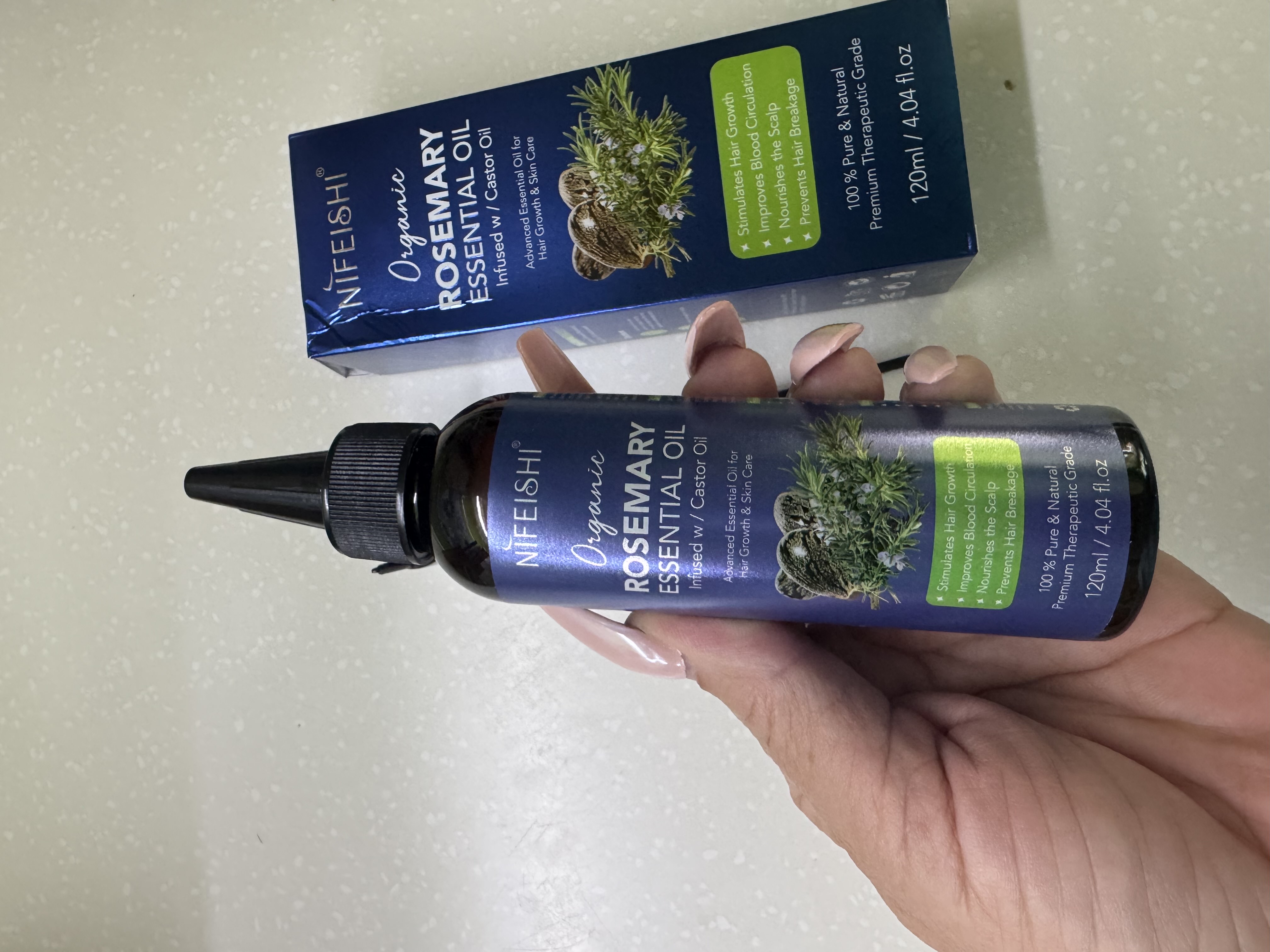 Масло розмарина для волос NIFEISHI Organic, для роста волос, 2 в 1, розмарин и кастор