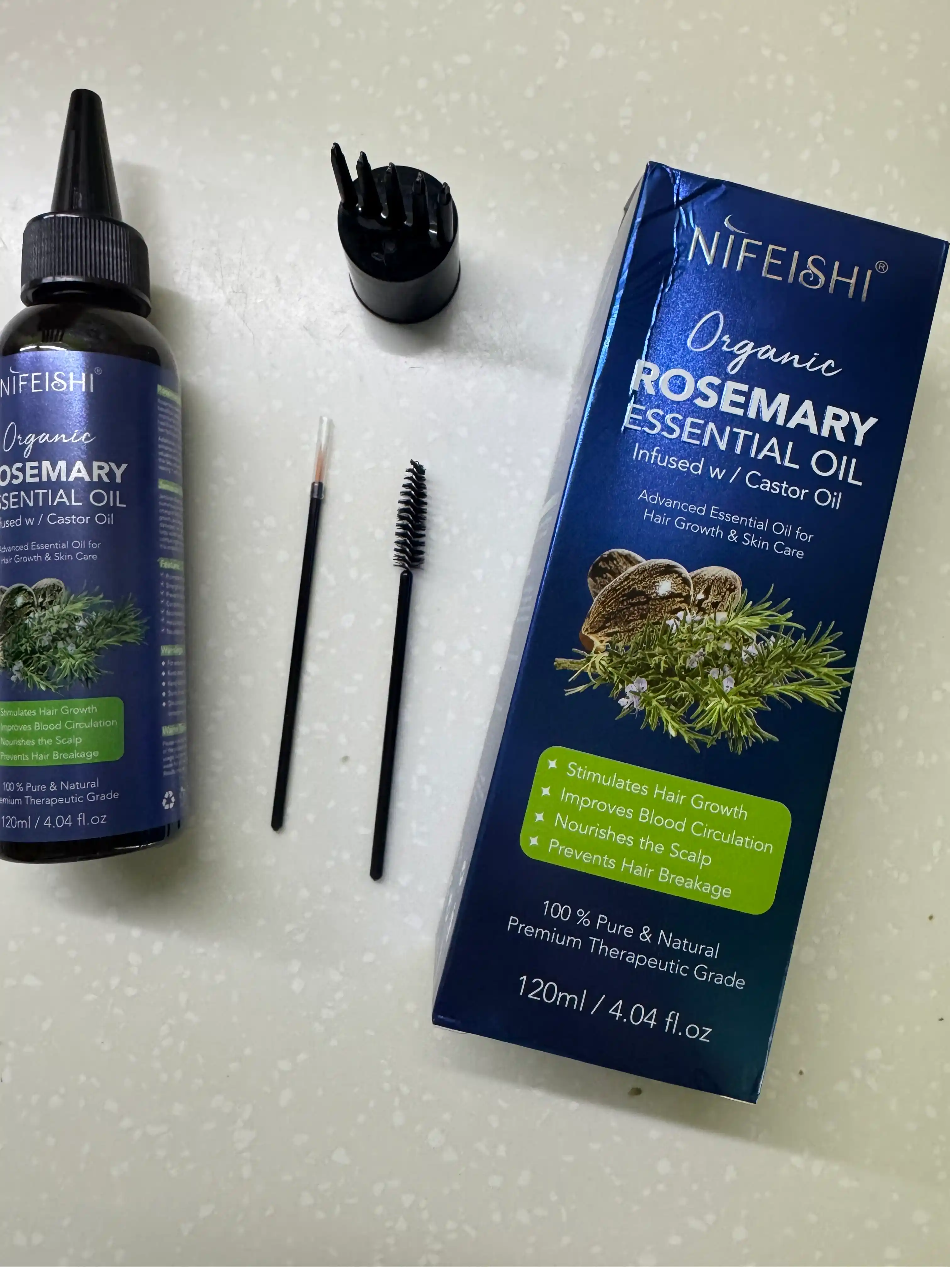 Масло розмарина для волос NIFEISHI Organic, для роста волос, 2 в 1, розмарин и кастор