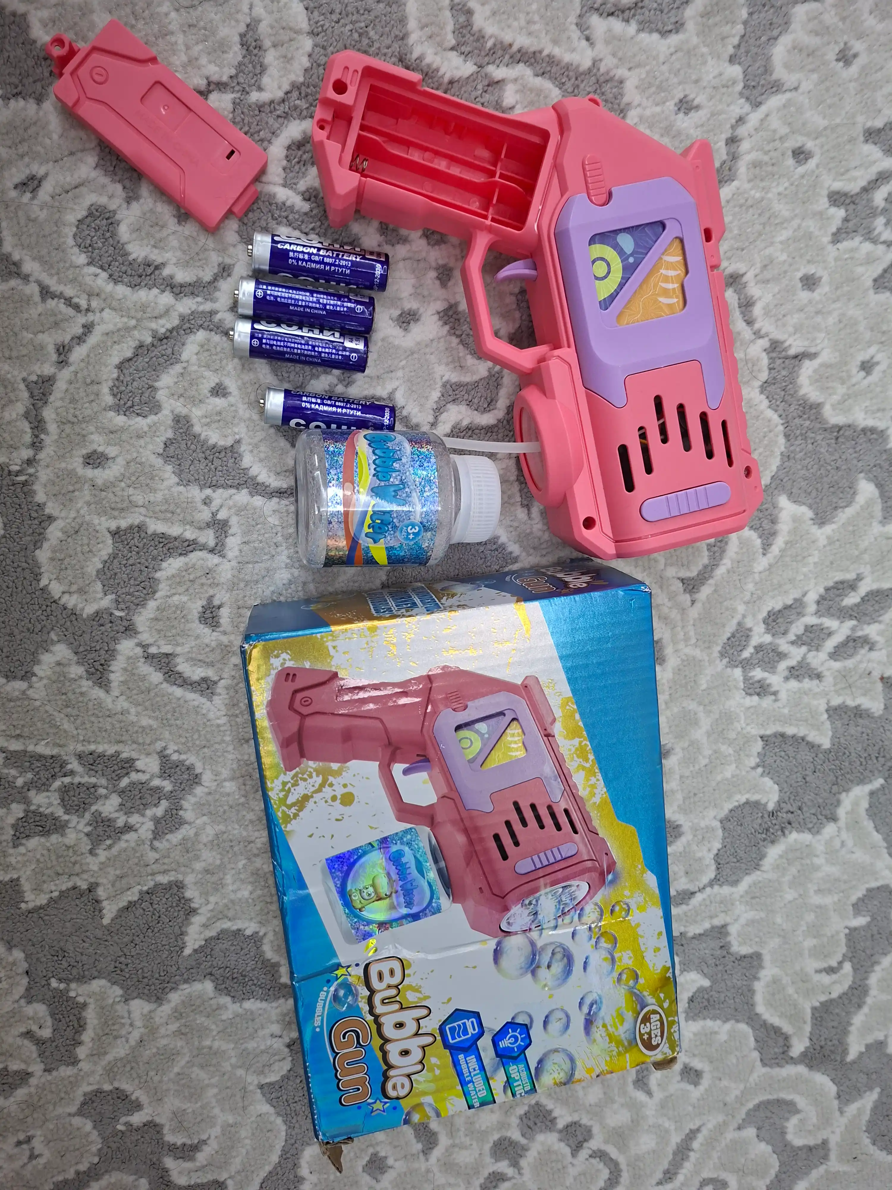 Sovun pufaklari generatori bolalar uchun, batareyali BUBBLE GUN