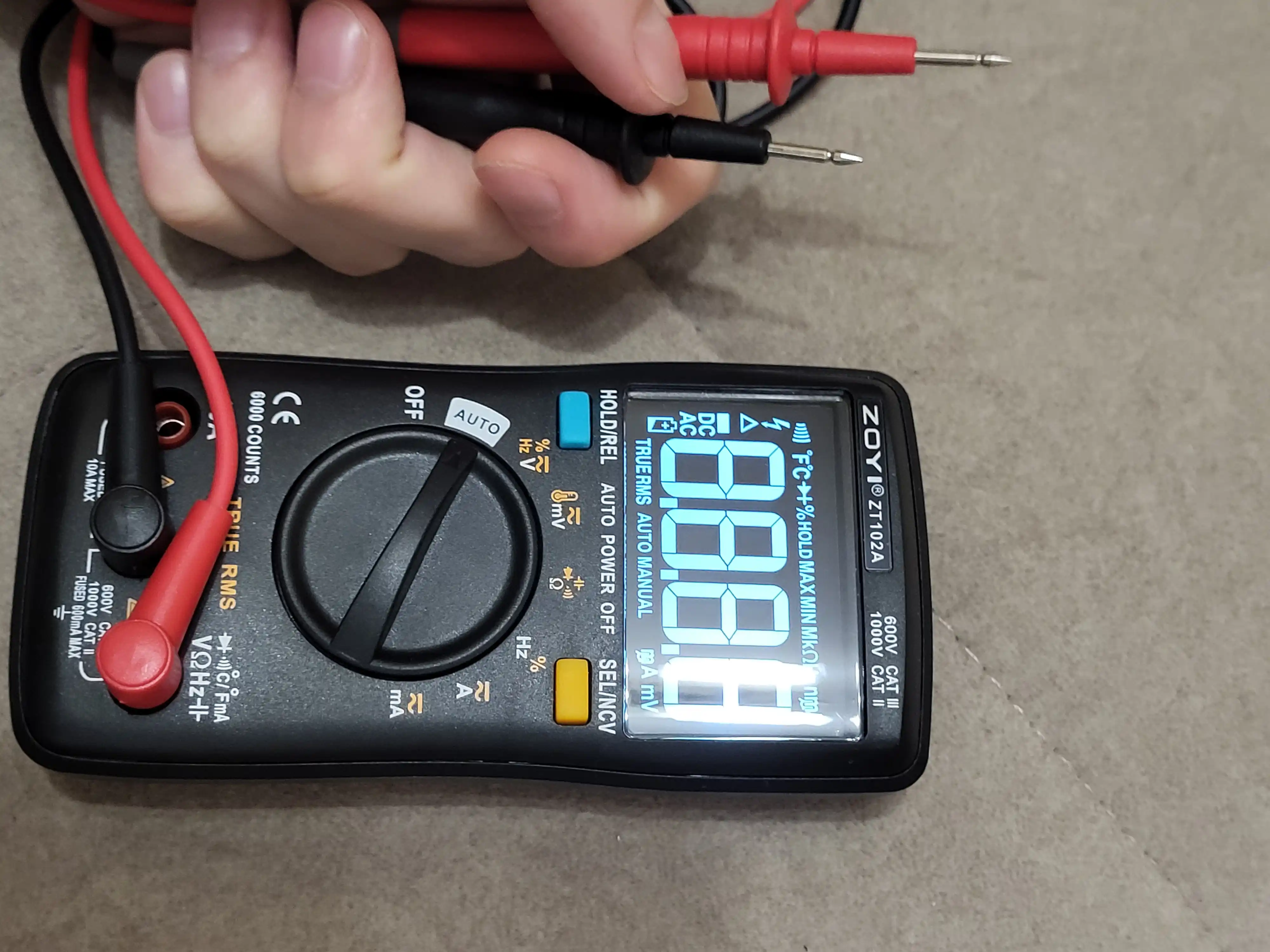 Цифровой мультиметр тестер с термопарой, Ncv Zoyi ZT 102A