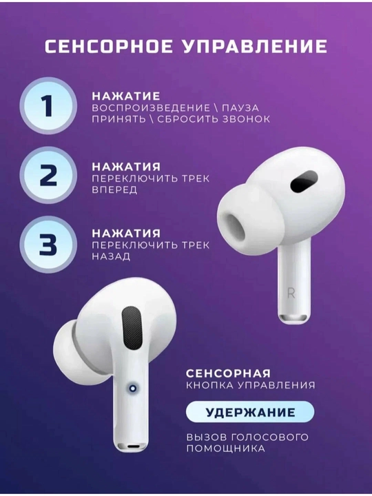 Simsiz Bluetooth quloqchinlar Pro 2, sensorli boshqaruv, iPhone va Android bilan mos