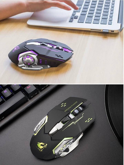 O‘yinlar va ofis uchun mos simsiz sichqoncha, RGB LED bilan har bir dyuymda 3200 nuqta