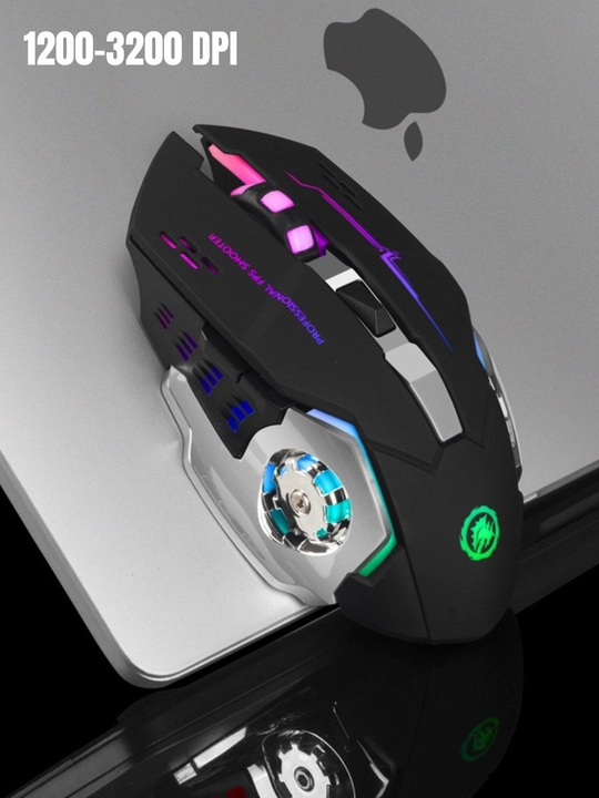 O‘yinlar va ofis uchun mos simsiz sichqoncha, RGB LED bilan har bir dyuymda 3200 nuqta