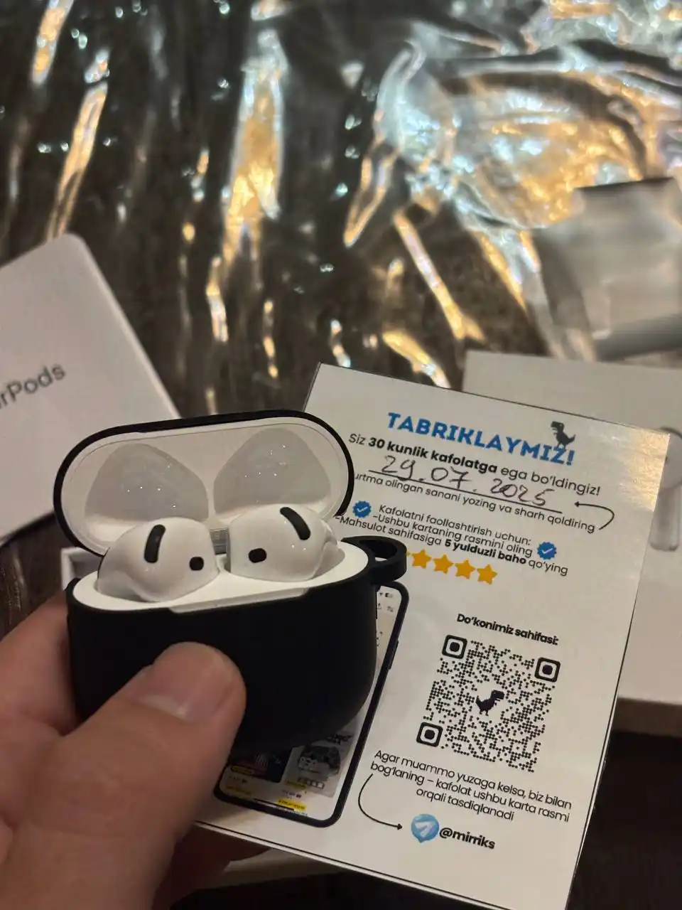 Apods 4 - с шумоподавлением ANC, чистый звук, оригинальная анимация, чехол в подарок