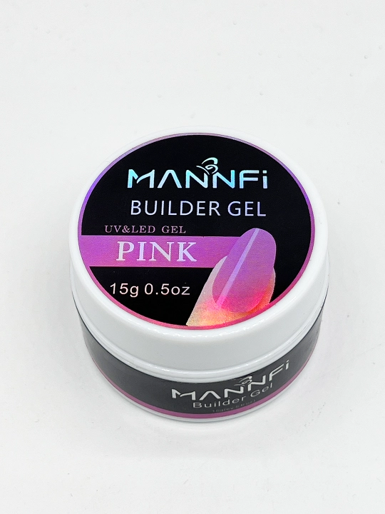 Гель для наращивания и моделирования ногтей цветной, MANNFI, 15 g