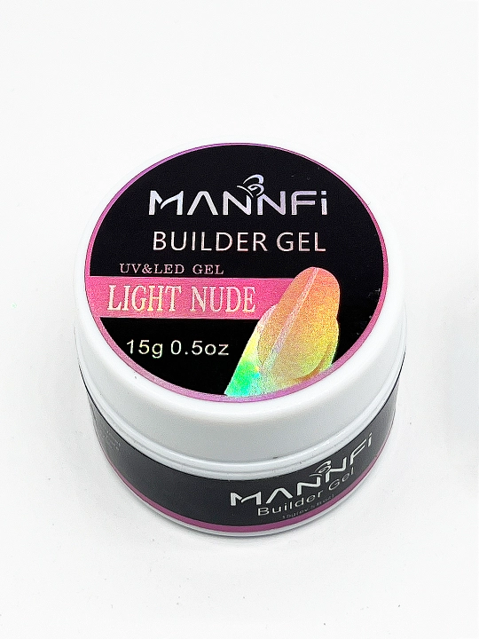 Гель для наращивания и моделирования ногтей цветной, MANNFI, 15 g