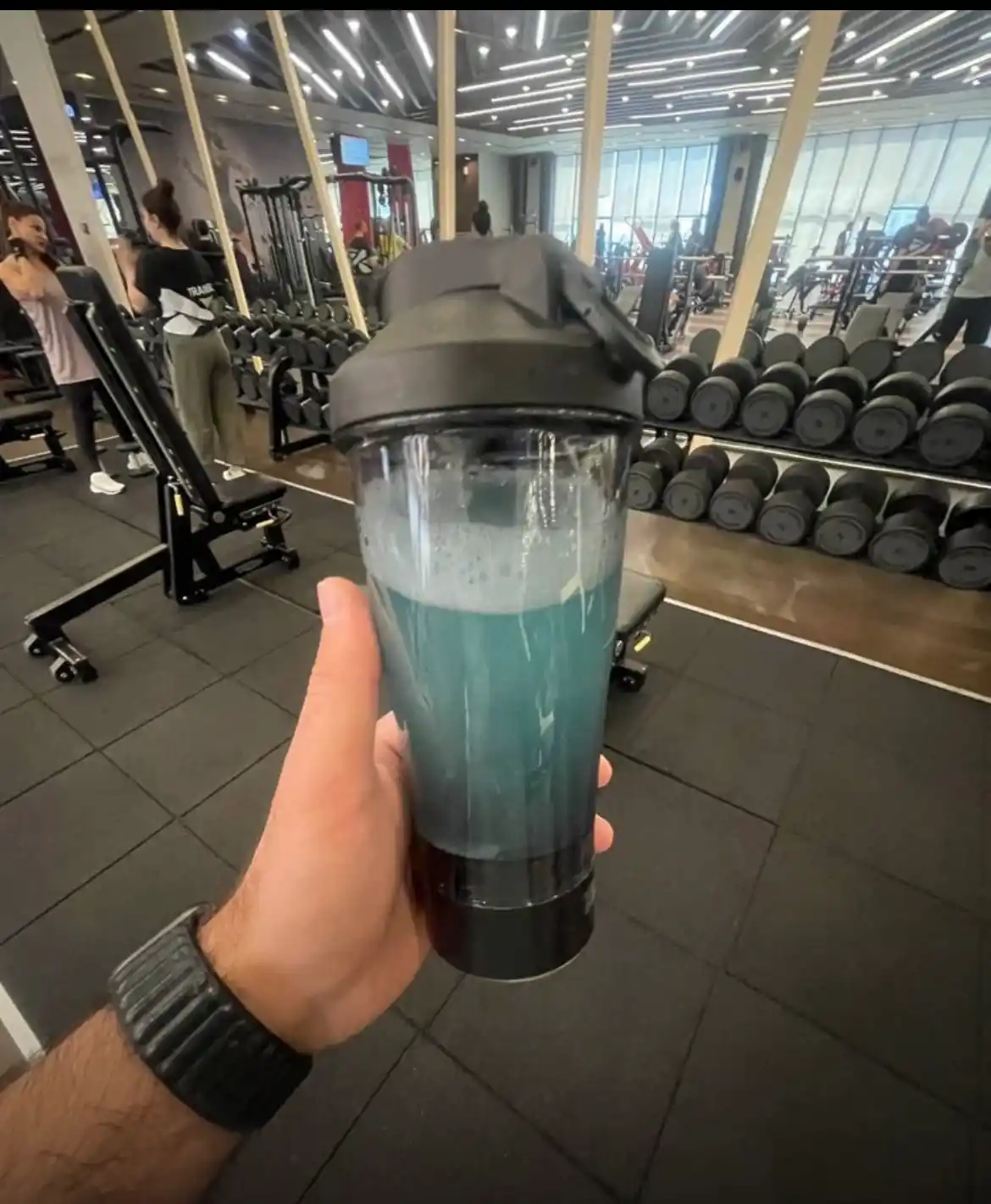 Sport shaker shishasi, elektr blender bilan protein, koktellar, suv uchun