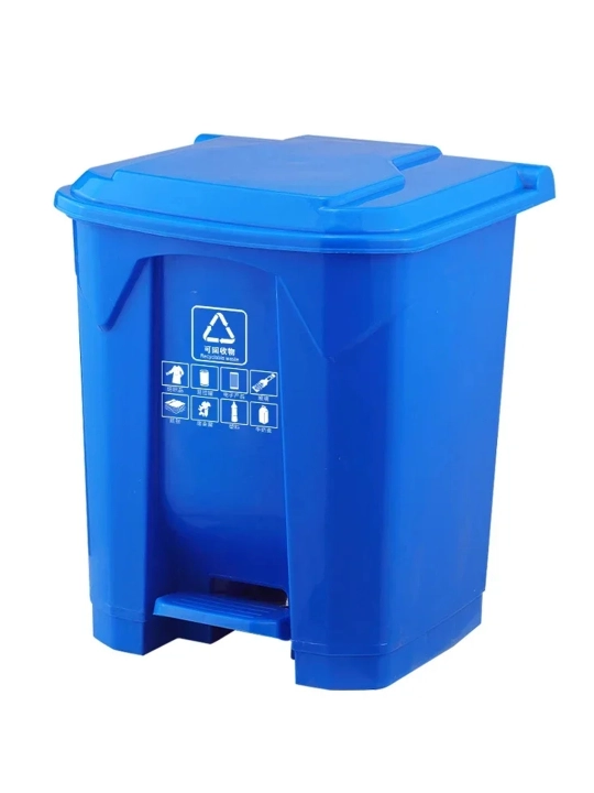 Plastik konteyner, 50 litrlik axlat chelagi, qopqoqli — uy va ofis uchun mo‘ljallangan - 