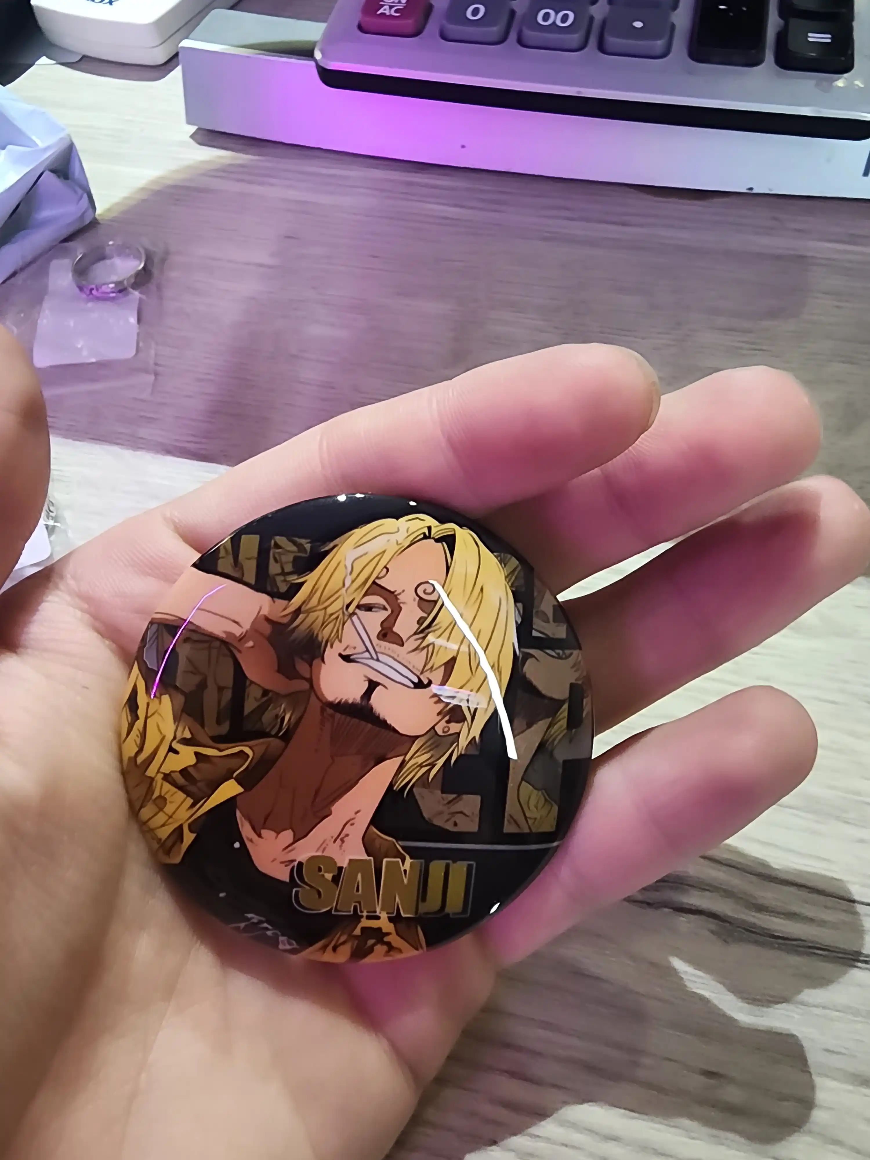 Металлический аниме значок One piece, Luffi, Zoro, Sanji