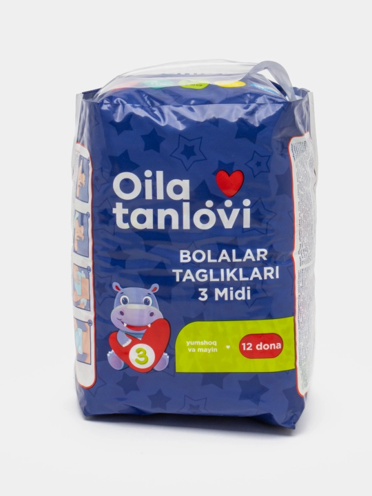 Подгузники Oila Tanlovi 3 (MIDI), 12 шт