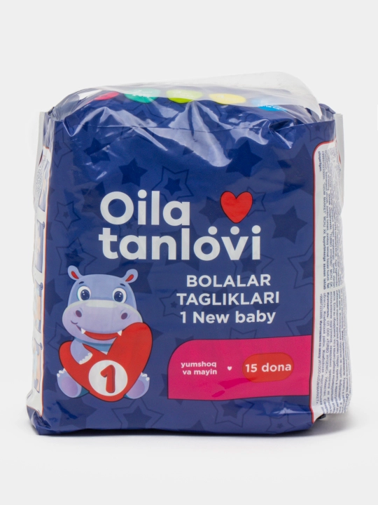 Подгузники Oila Tanlovi, 1 NEW BABY, 15 шт