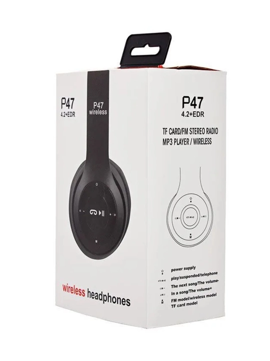 P47 Bluetooth quloqchinlar, stereo, SD karta, buklanadigan