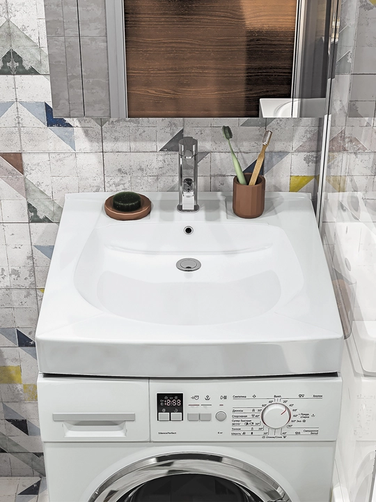 Раковина Santek Пилот, 60×60, с кронштейнами и сифоном