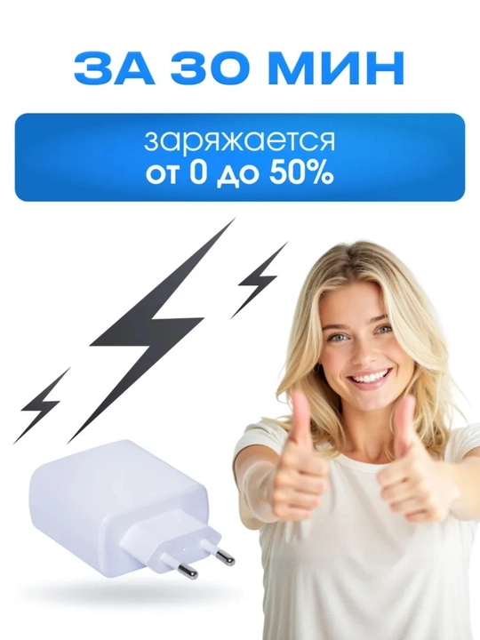 Сетевой адаптер Samsung 45W PD Type-C, супер быстрая зарядка