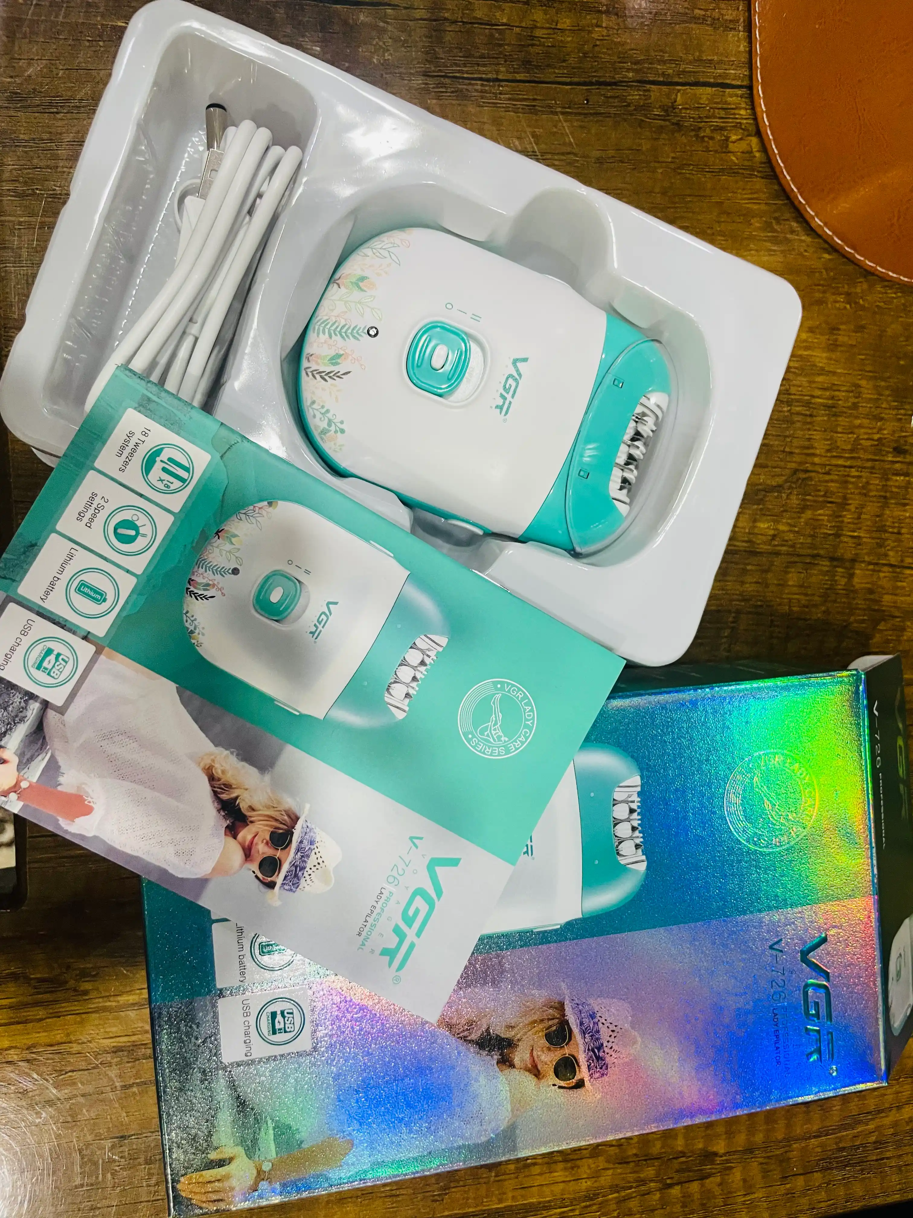 Ayollar uchun simsiz epilator VGR V-705, V-726, V-706, V-728, tana depilatori