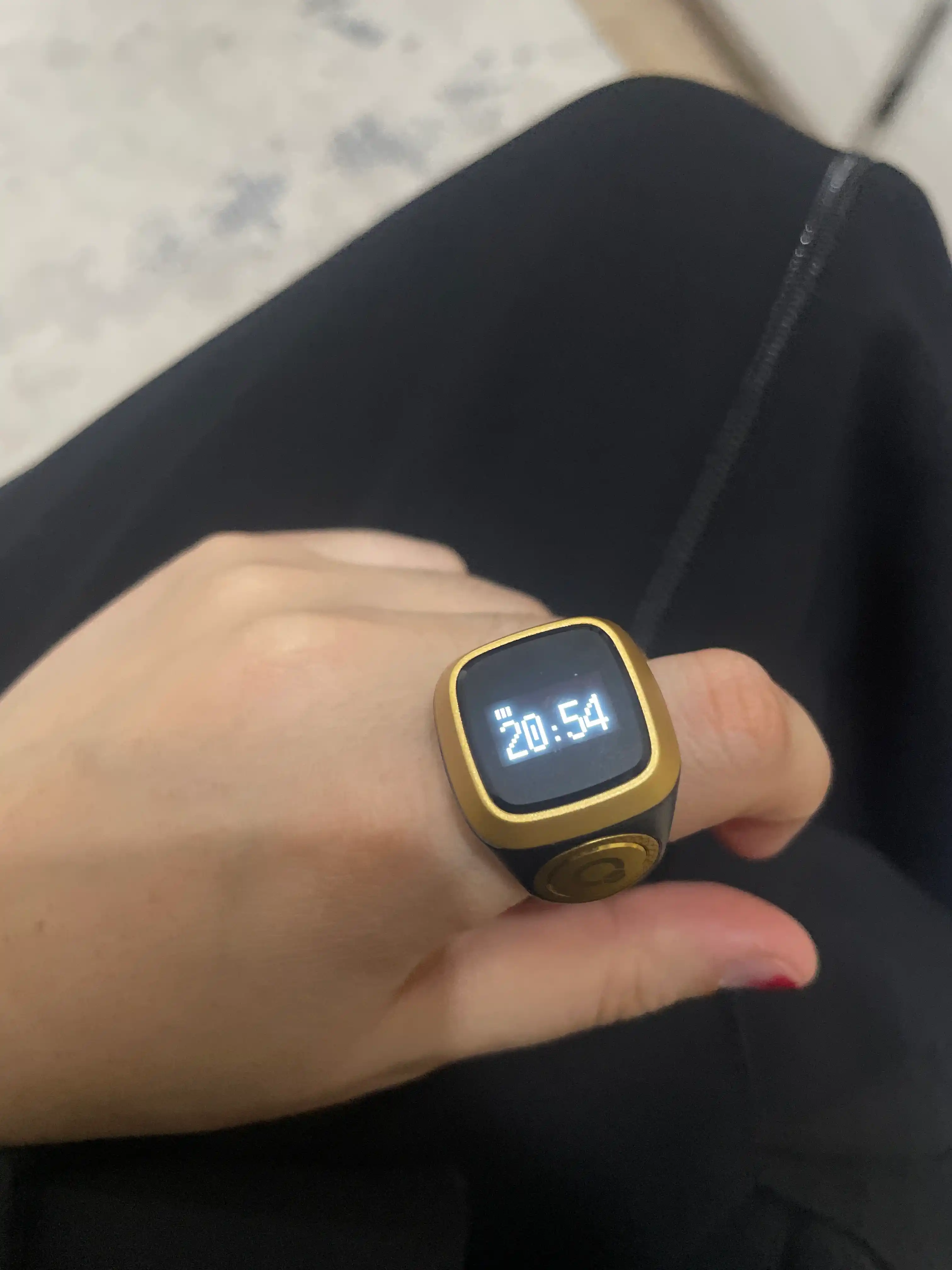 Elektron tasbeh Zikr Ring Lite, zikr va istig'for uchun, vibratsiya, suvga chidamli ekran