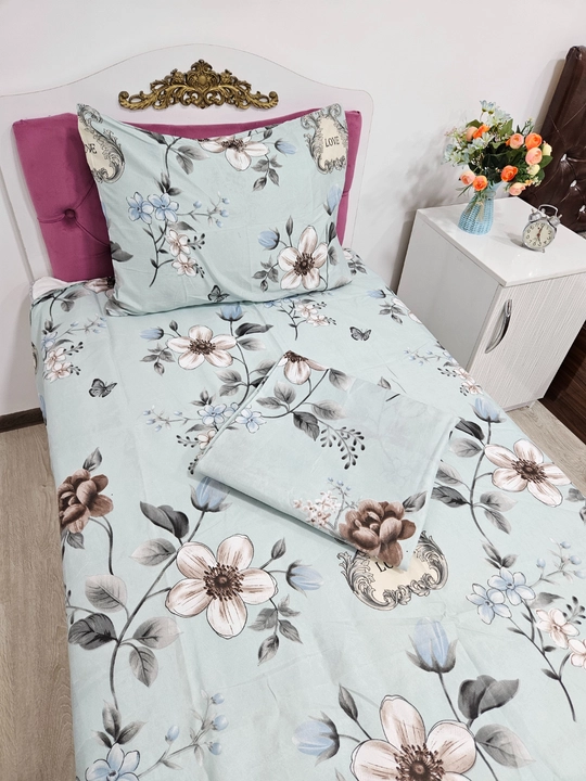 Комплект постельного белья, односпальное, ткань бамбук, 100% хлопок