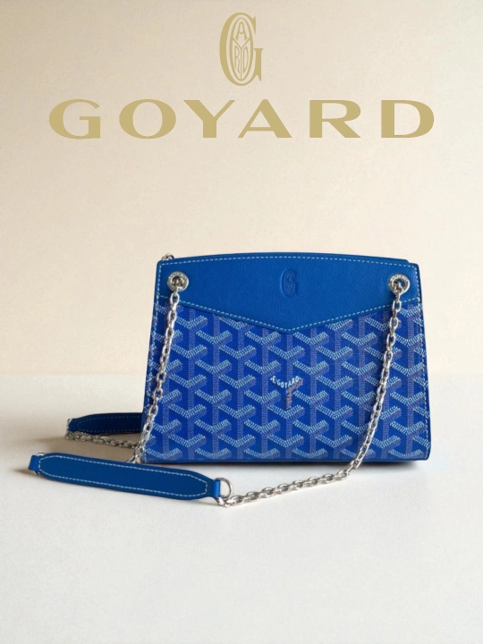 Goyard ayollar sumkasi, yelka orqali, kross bodi qizlar uchun 8 mart sovg'a mini ko'k qora