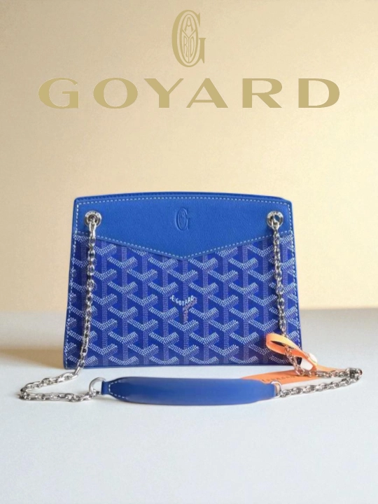 Goyard ayollar sumkasi, yelka orqali, kross bodi qizlar uchun 8 mart sovg'a mini ko'k qora