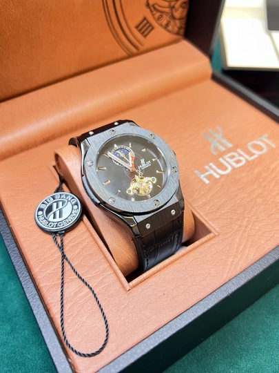 Мужские наручные часы Hublot, автоматические, механические, в подарочной коробке — CLEANNE-MHUBLOT-ЧЕРН