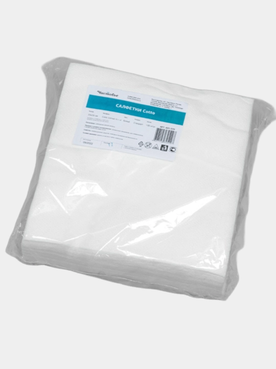 Salfetkalar Cotto (to'r), 20x20 sm, oq, 100 dona - 