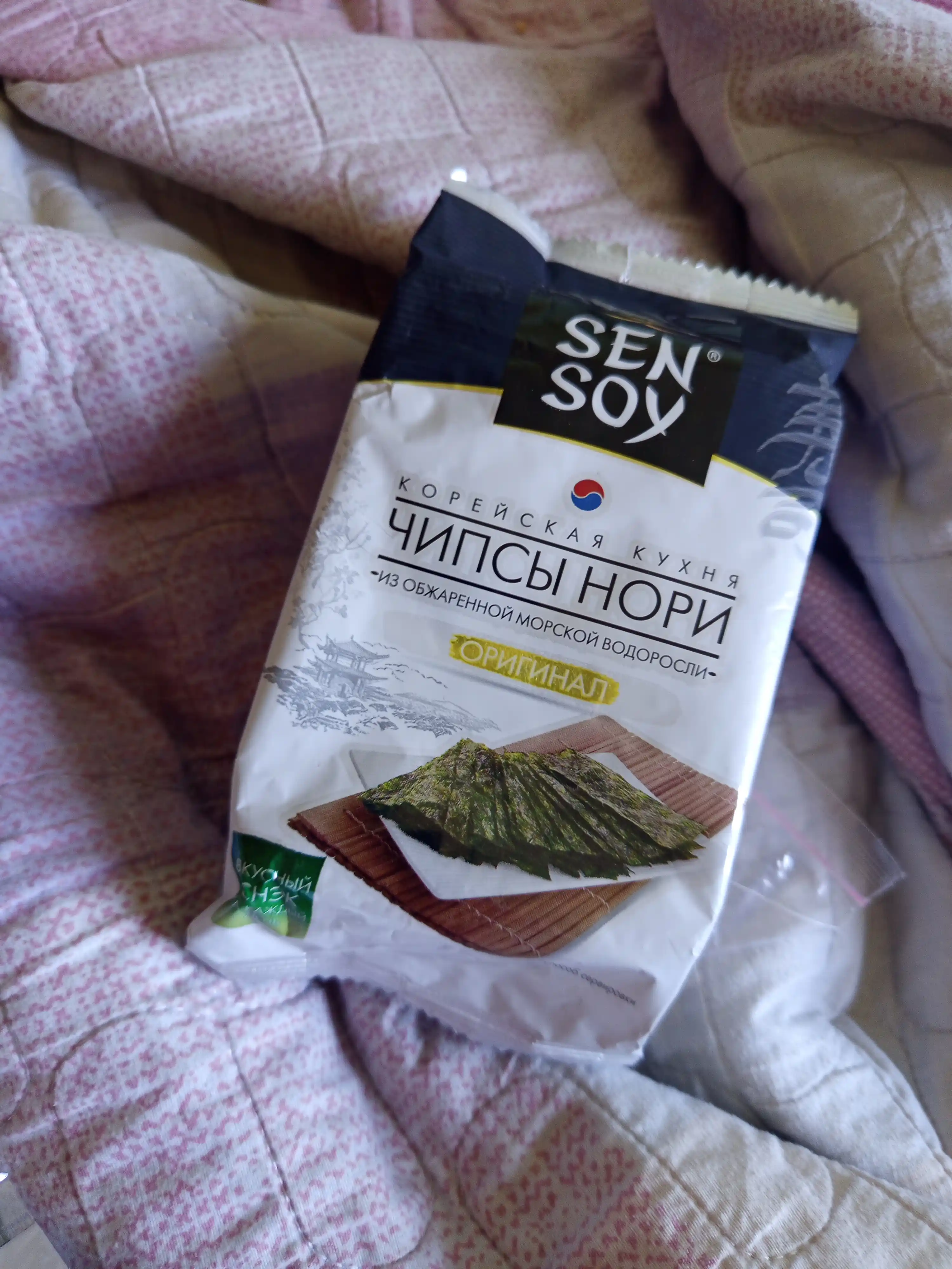 Chipslar Sen Soy Premium Nori dengiz o'tlari bilan, 4.5 g