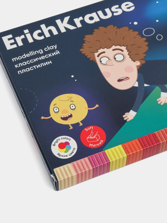 Klassik plastilin ErichKrause Petya va Bo‘rining sarguzashtlari, 18 rangli, stekli, 270 g