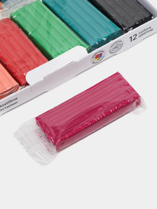 Klassik plastilin ErichKrause 50558, qutida 12 dona, 12 xil rangda, 192 g