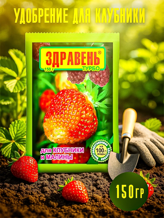 Mineral o'g'it "Zdraven' Turbo" qulupnay va malina uchun - 150 grammlik paket - 