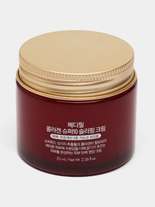 Kollagenli yoshartiruvchi tungi yuz kremi, MEDIPEEL+, Collagen Super 10 Sleeping Cream, 70 ml