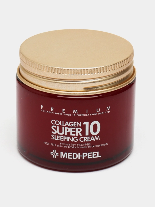 Kollagenli yoshartiruvchi tungi yuz kremi, MEDIPEEL+, Collagen Super 10 Sleeping Cream, 70 ml