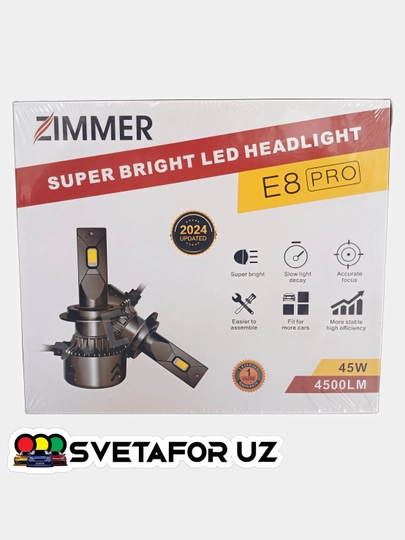 Zimmer LED лампы E8 PRO, дальний и ближний свет, передние фары, противотуманные — SVETMAG-ZIMMRE8-H3