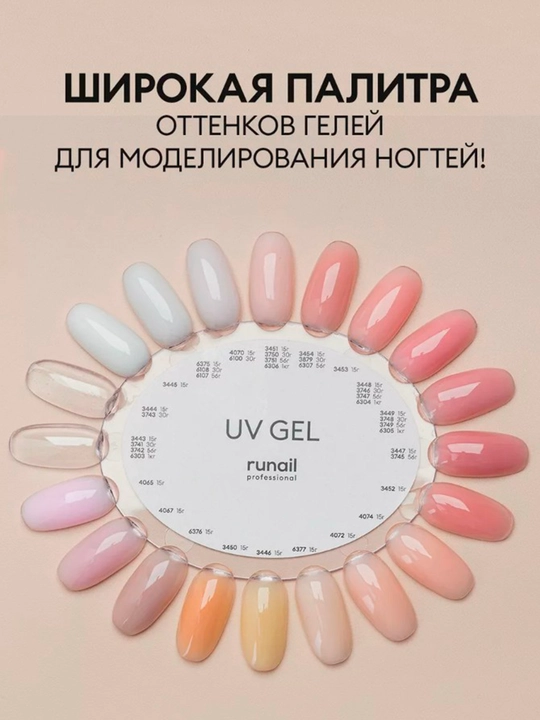 УФ гель для наращивания ногтей Runail, 30 г, 56 г