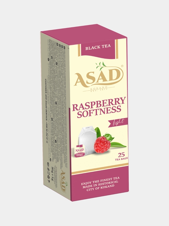 Черный чай Asad фруктовый, 25 пакетиков, вкус клубника,малина, лимон,бергамот