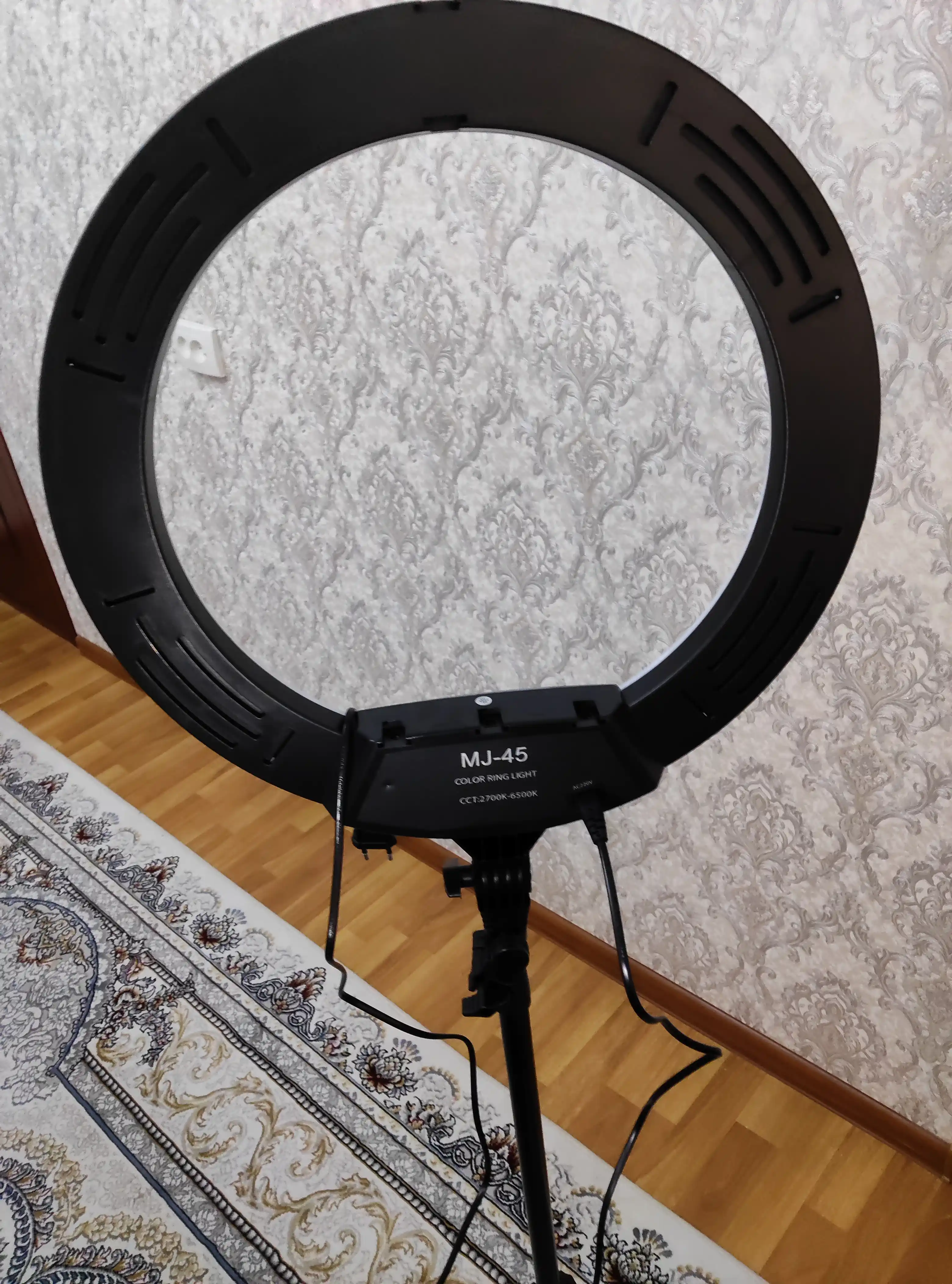 Selfi lampasi, halqali, RGB, LED, shtativ bilan, 210 sm