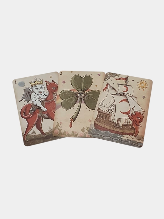 Oracle Lenormand DELLA LUNA, laminatlangan, ta'lim folbinlik klassik kartalari